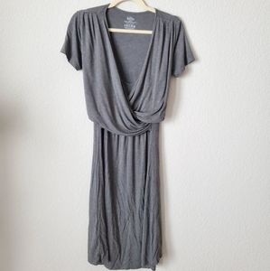 Baby Be Mine Short Sleeve Gray Nursing Dress (L)